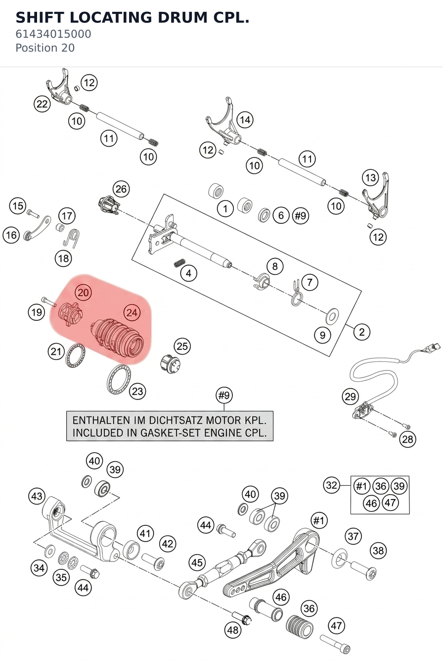 Diagram preview: SHIFT LOCATING DRUM CPL. (61434015000)