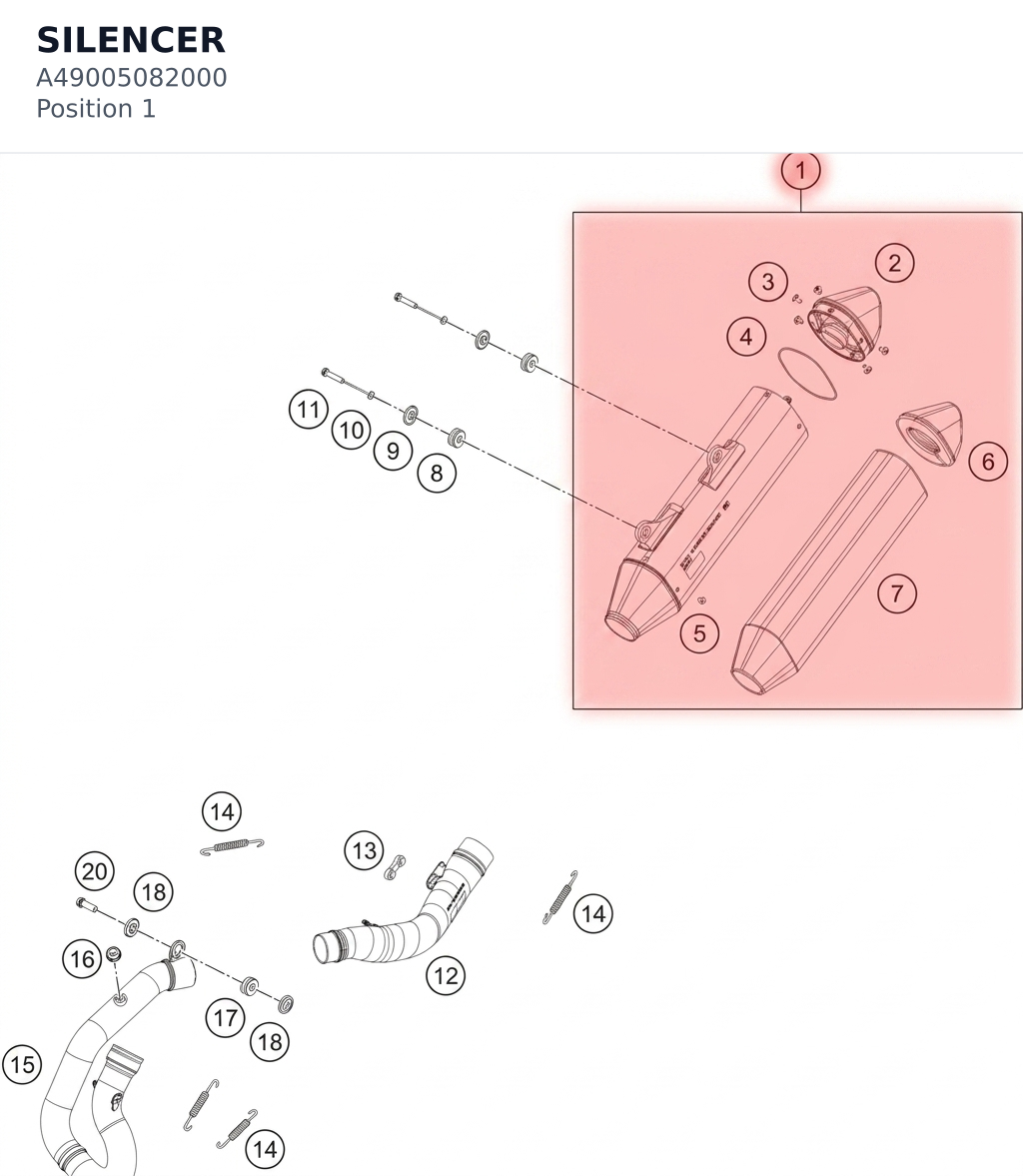 Diagram preview: SILENCER (A49005082000)