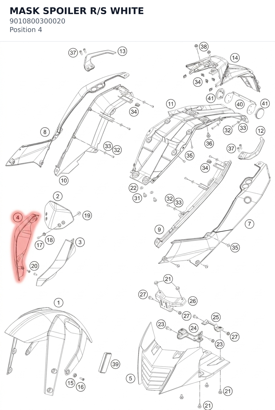 Diagram preview: MASK SPOILER R/S WHITE (9010800300020)