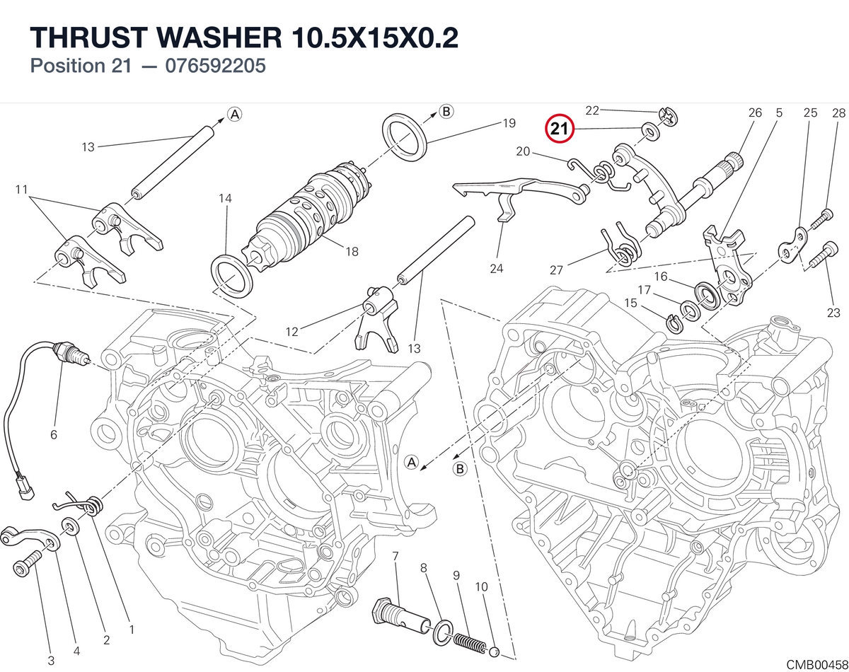 THRUST WASHER 10.5X15X0.2 076592205 diagram position