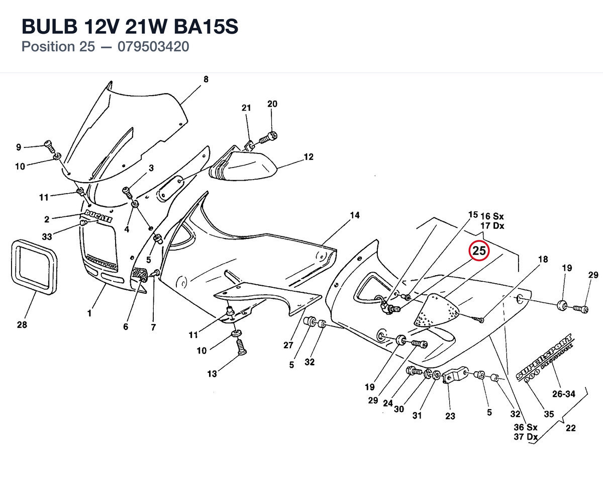 BULB 12V 21W BA15S