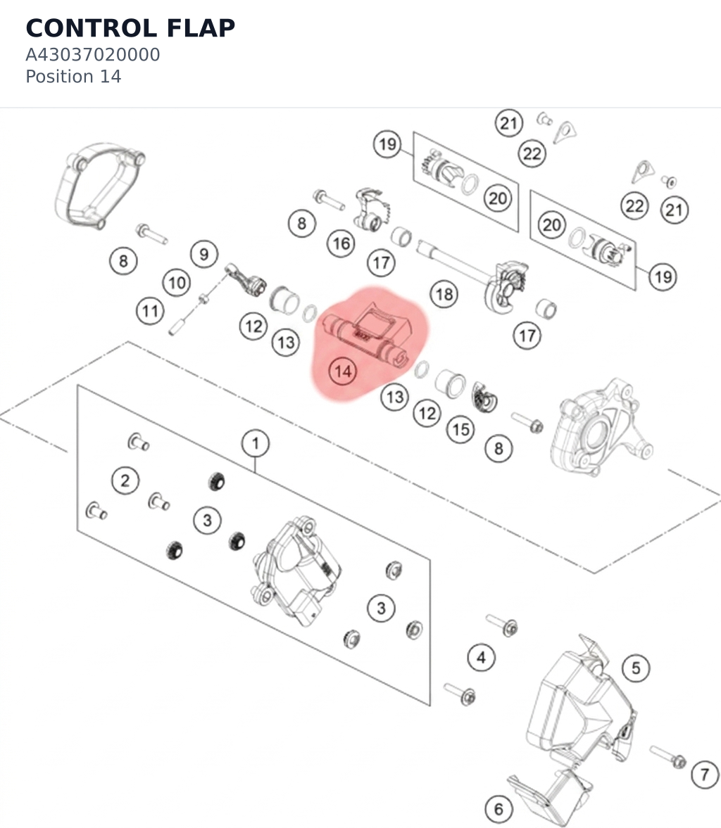 Diagram preview: CONTROL FLAP (A43037020000)