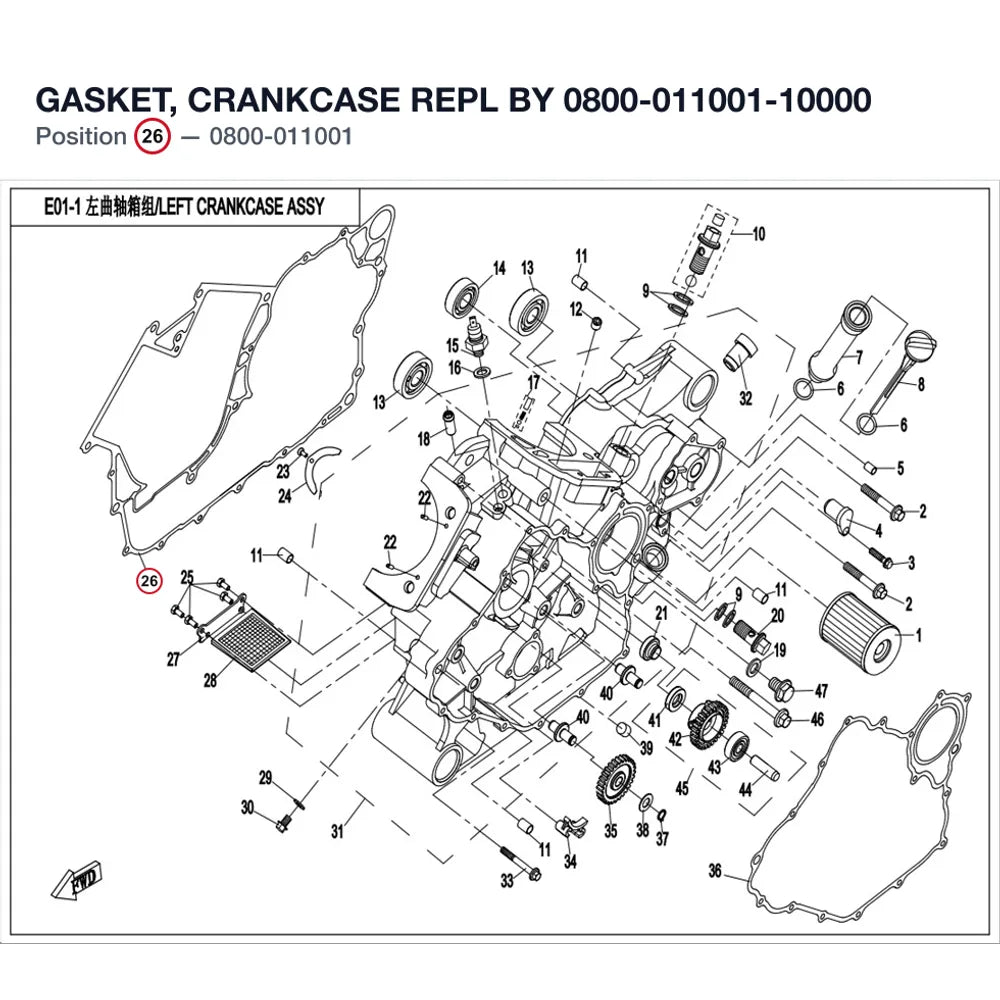 GASKET, CRANKCASE REPL BY 0800-011001-10000 product image