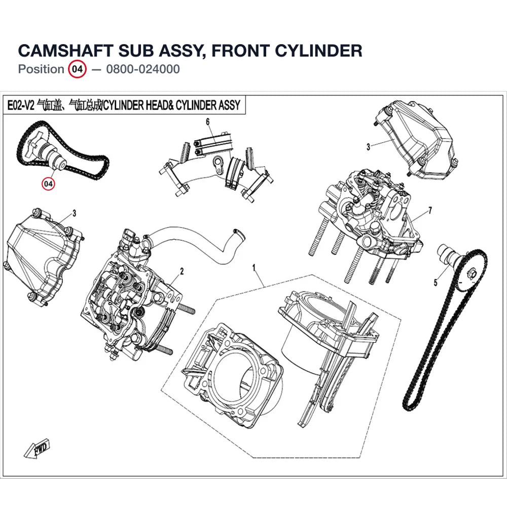 CAMSHAFT SUB ASSY, FRONT CYLINDER product image