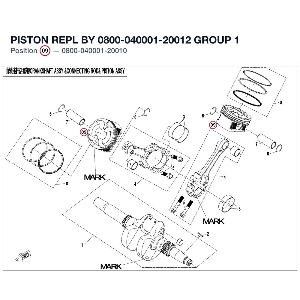 PISTON REPL BY 0800-040001-20012 product image
