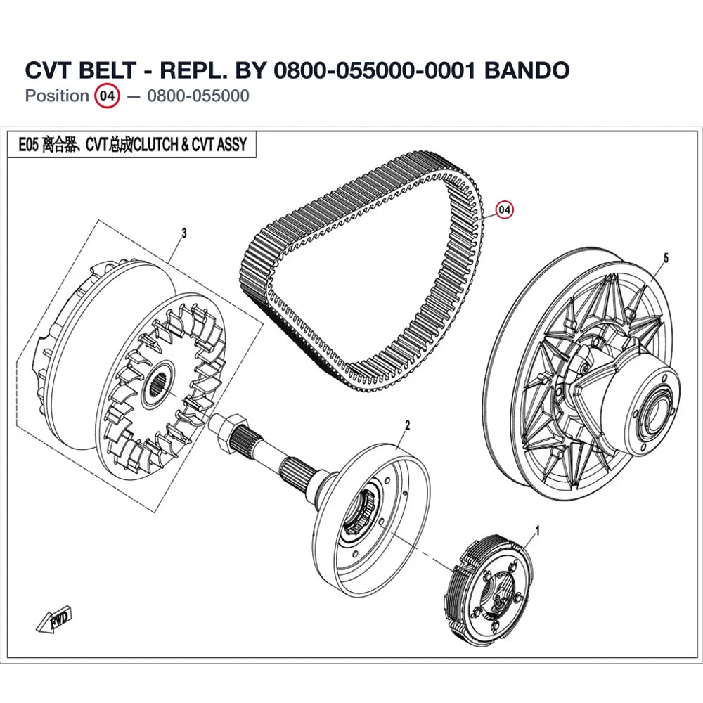 CVT BELT - REPL. BY 0800-055000-0001 product image