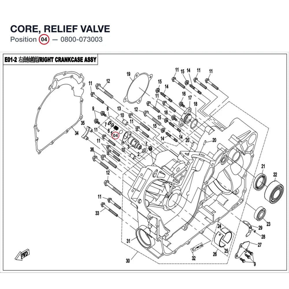 CORE, RELIEF VALVE product image