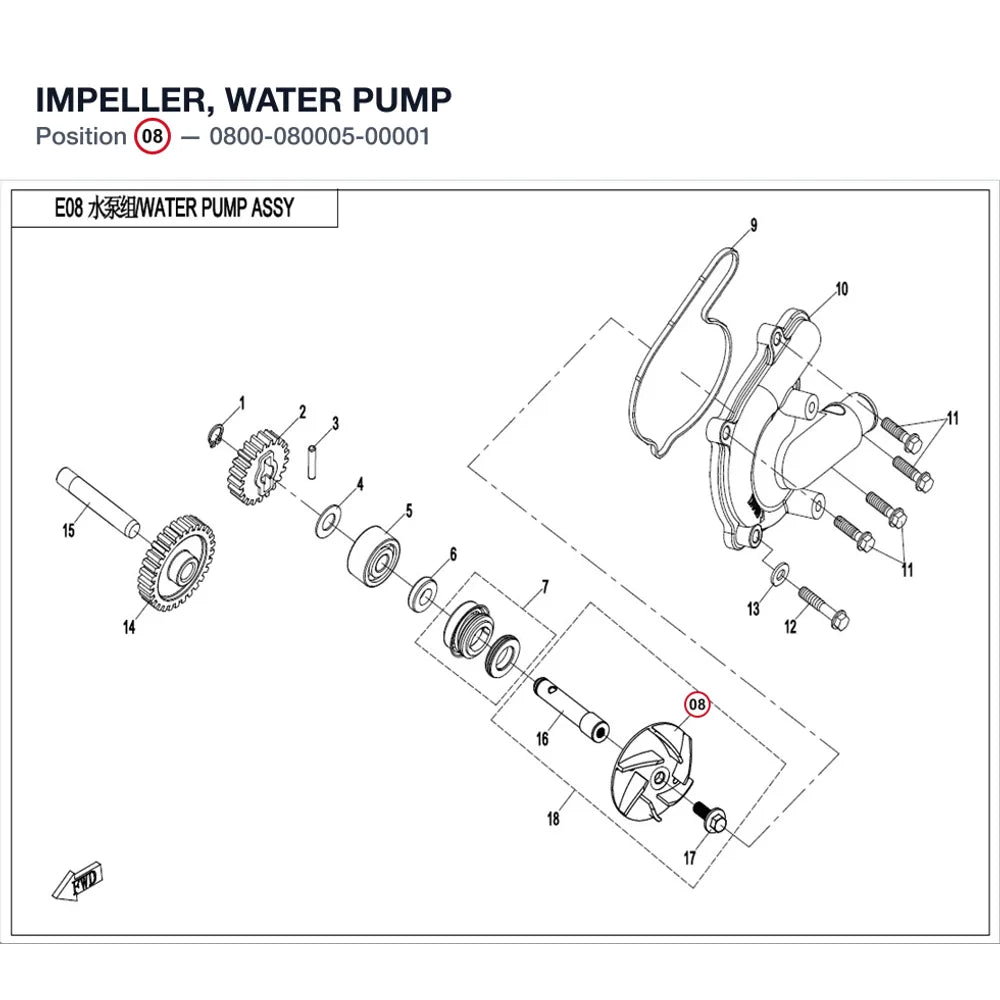 IMPELLER, WATER PUMP product image