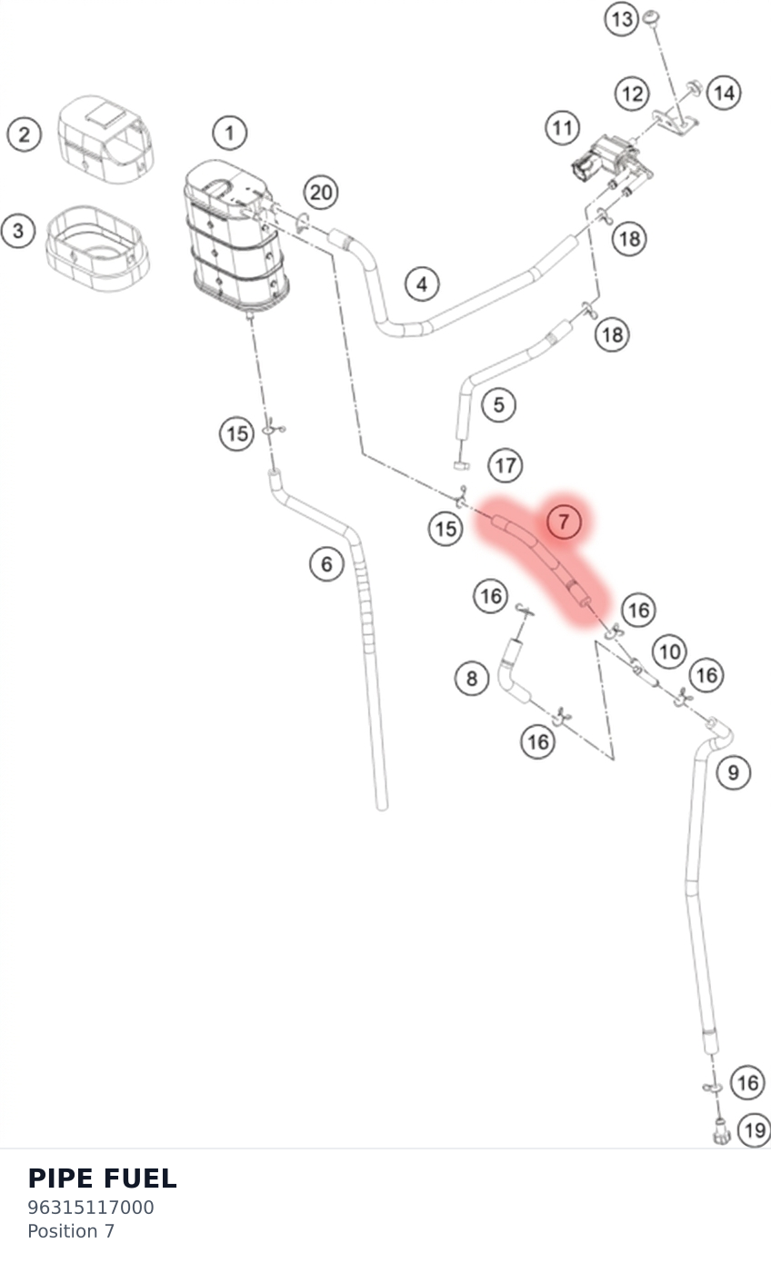 Diagram preview: PIPE FUEL (96315117000)