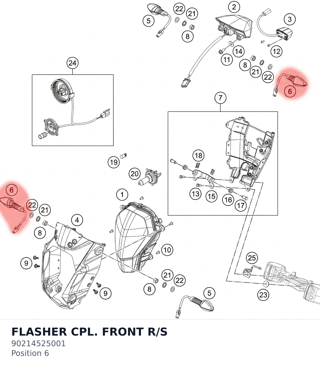 Diagram preview: FLASHER CPL. FRONT R/S (90214525001)