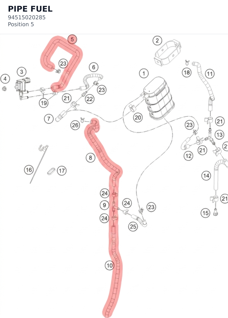 Diagram preview: PIPE FUEL (94515020285)