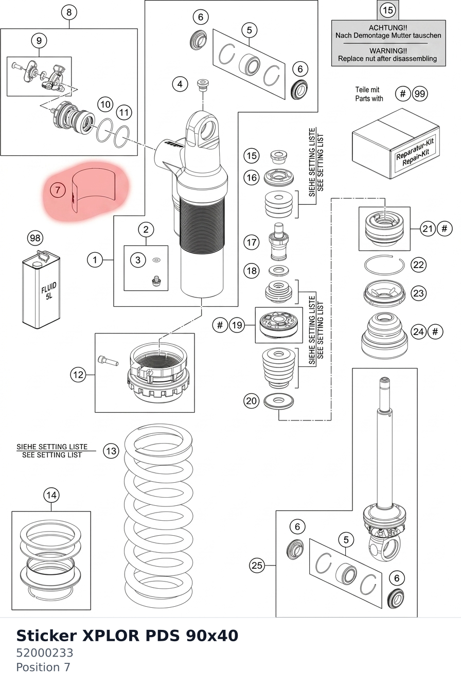 Diagram preview: Sticker XPLOR PDS 90x40 (52000233)