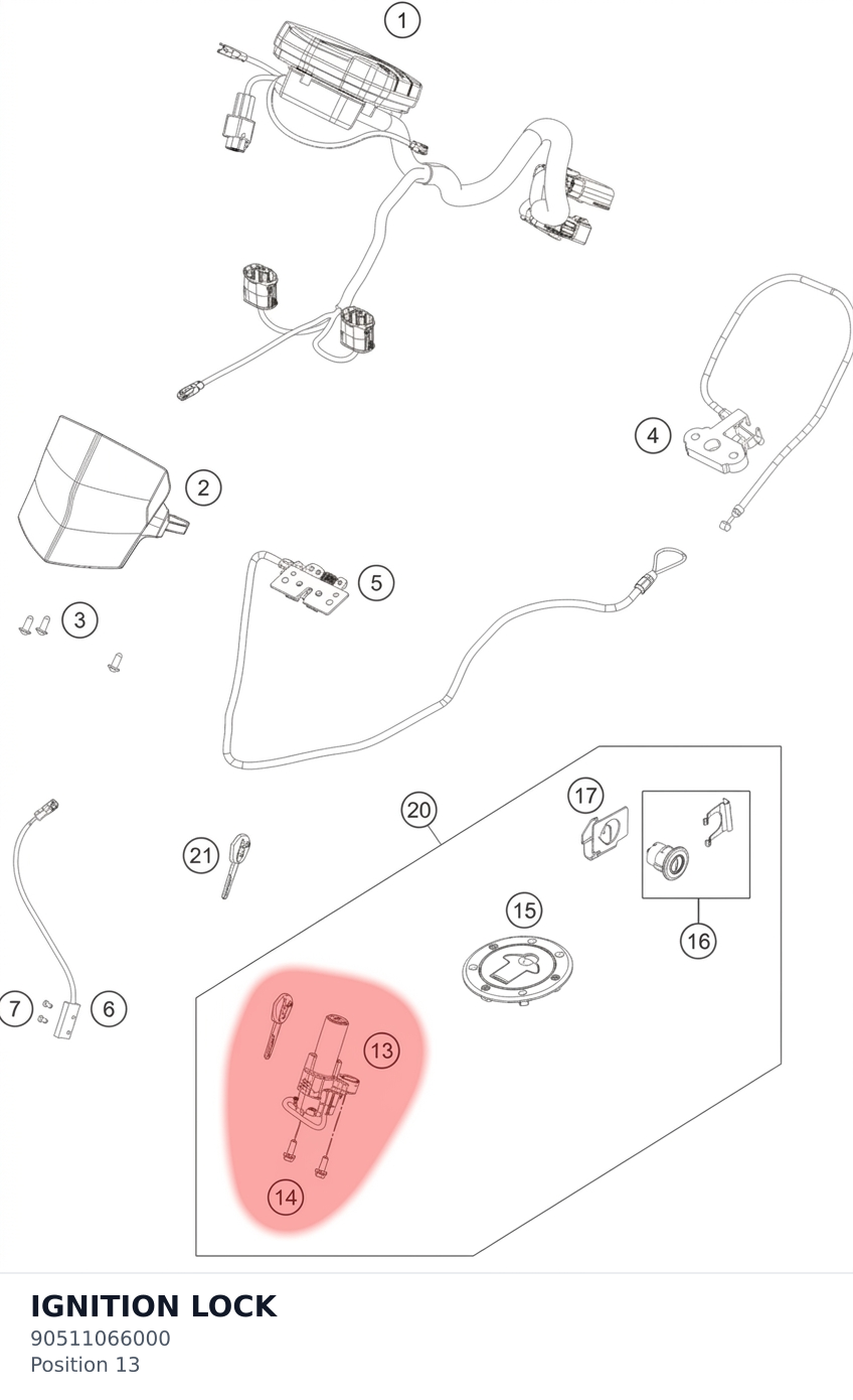 Diagram preview: IGNITION LOCK (90511066000)