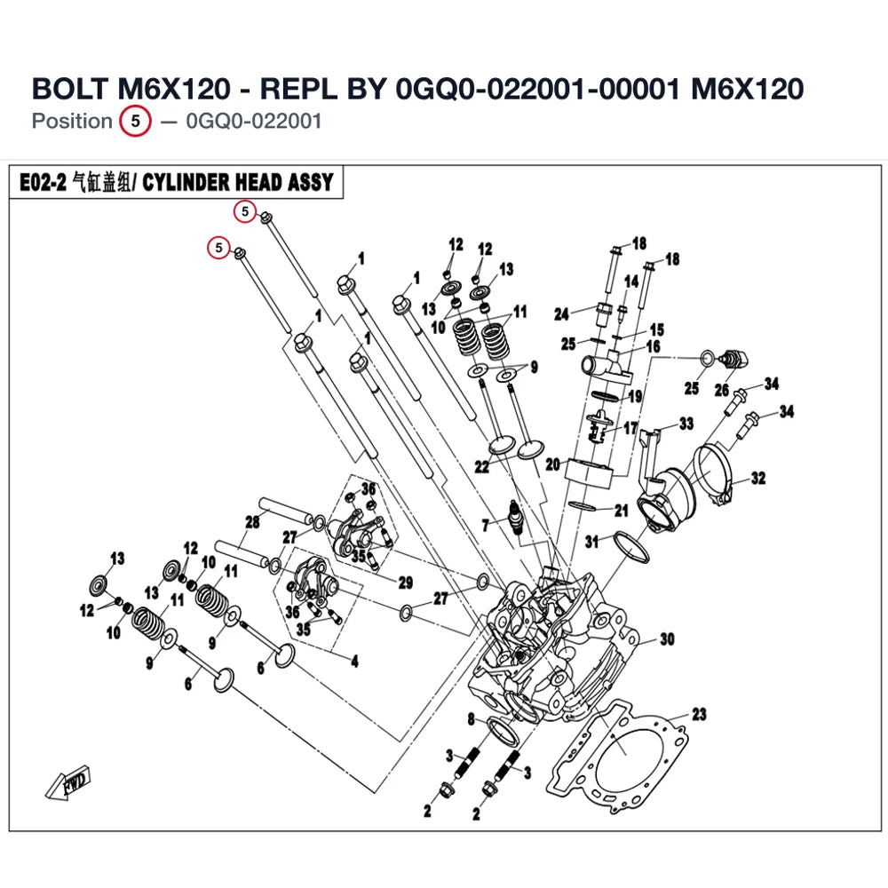 BOLT M6X120 - REPL BY 0GQ0-022001-00001 product image