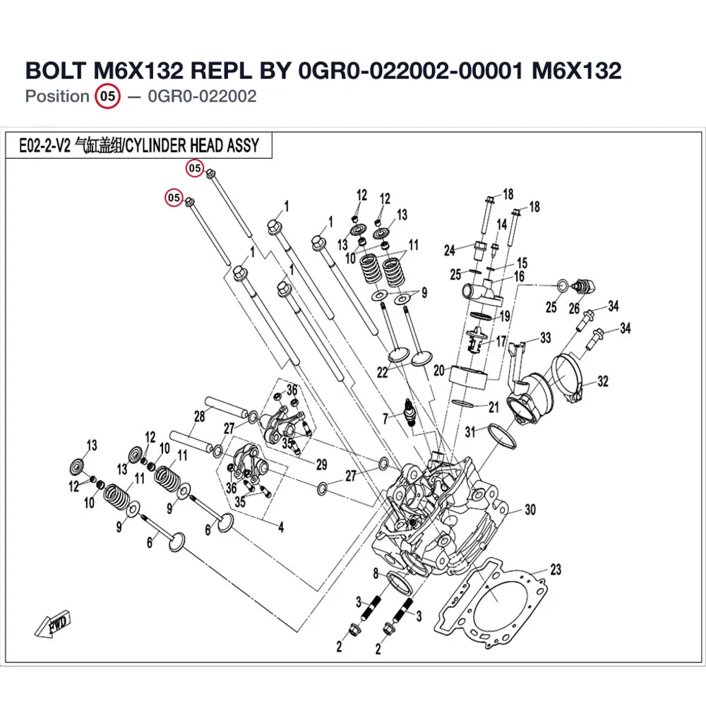 BOLT M6X132 REPL BY 0GR0-022002-00001 product image