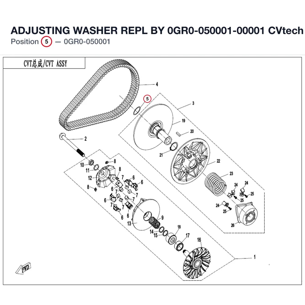 ADJUSTING WASHER REPL BY 0GR0-050001-00001 product image