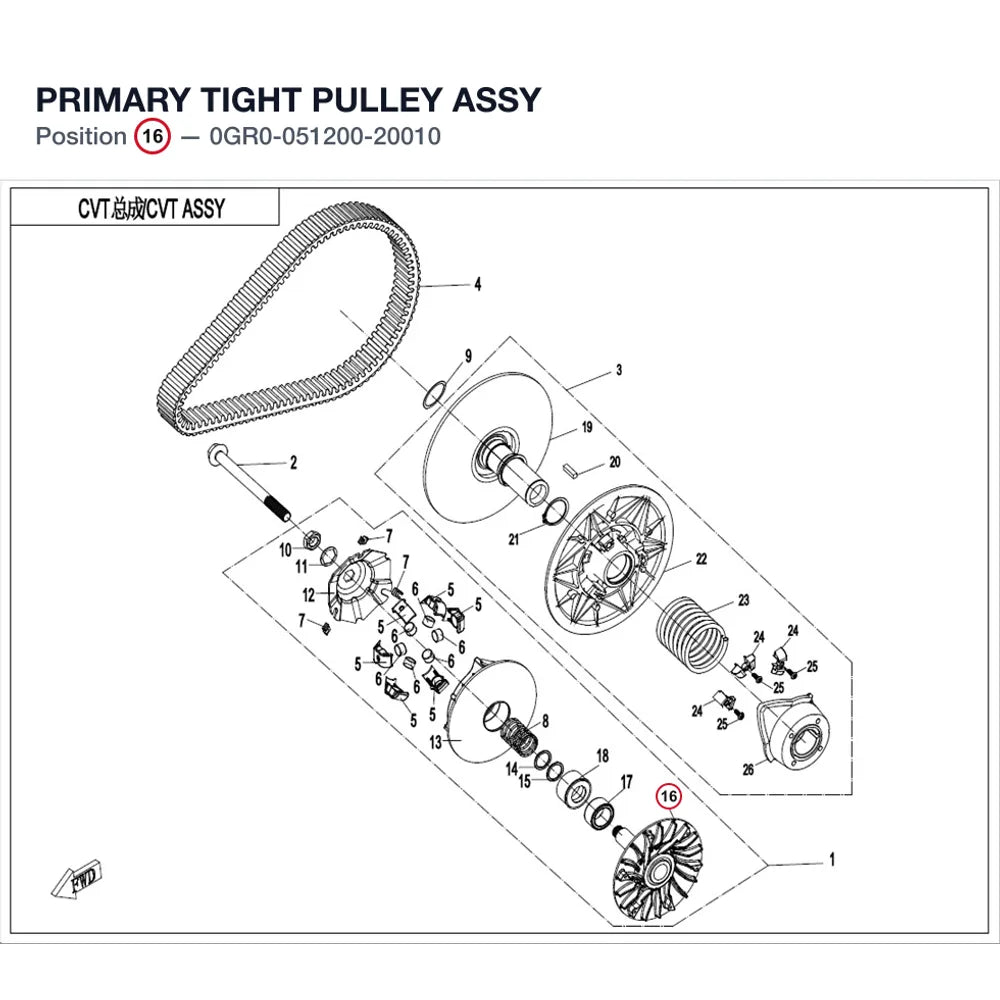 PRIMARY TIGHT PULLEY ASSY product image