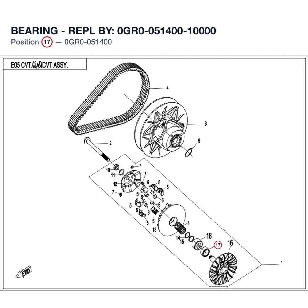 BEARING - REPL BY: 0GR0-051400-10000 product image