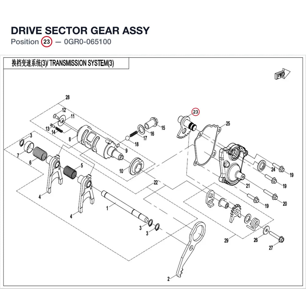 DRIVE SECTOR GEAR ASSY product image