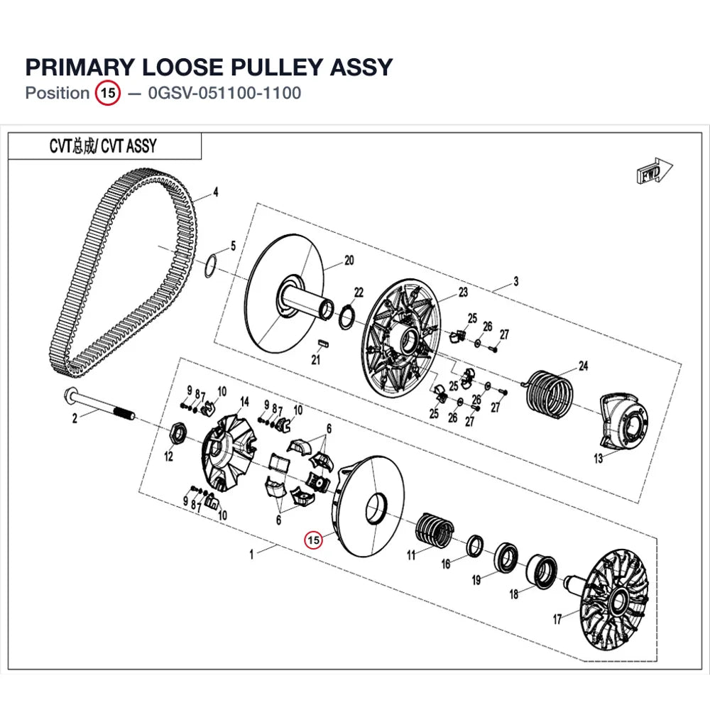 PRIMARY LOOSE PULLEY ASSY product image