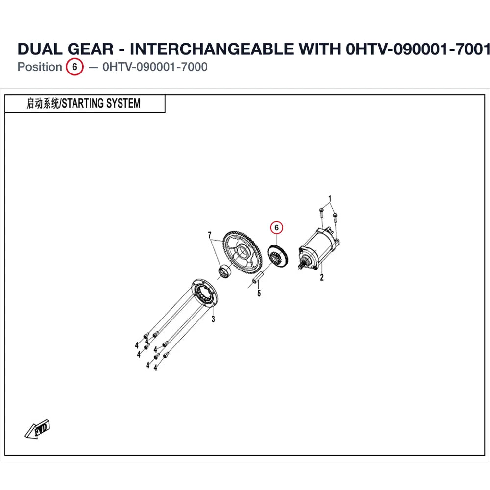 DUAL GEAR - INTERCHANGEABLE WITH 0HTV-090001-7001 product image