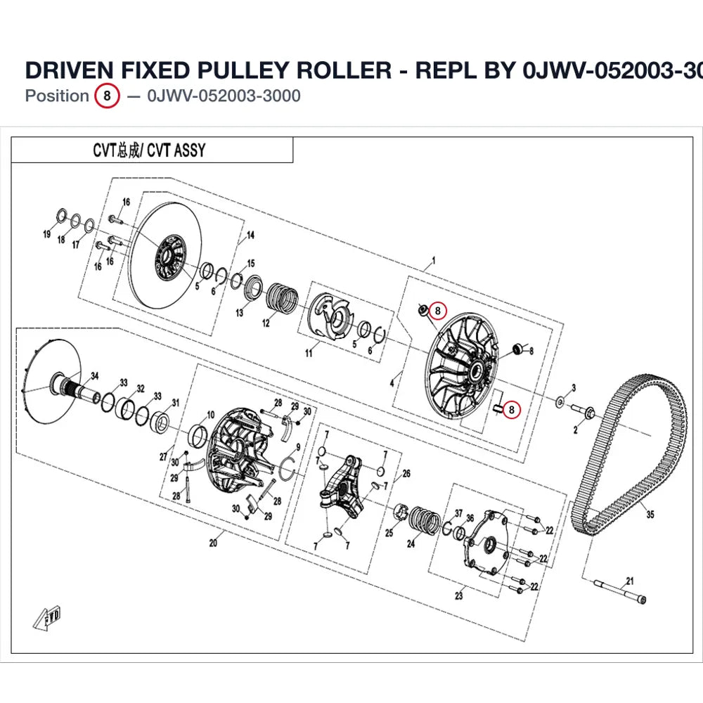 DRIVEN FIXED PULLEY ROLLER product image