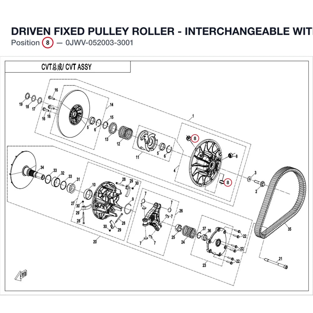 DRIVEN FIXED PULLEY ROLLER product image