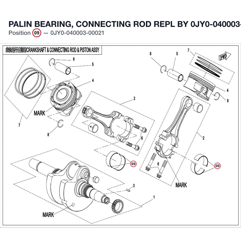 PALIN BEARING, CONNECTING ROD REPL BY 0JY0-040003-00022 product image
