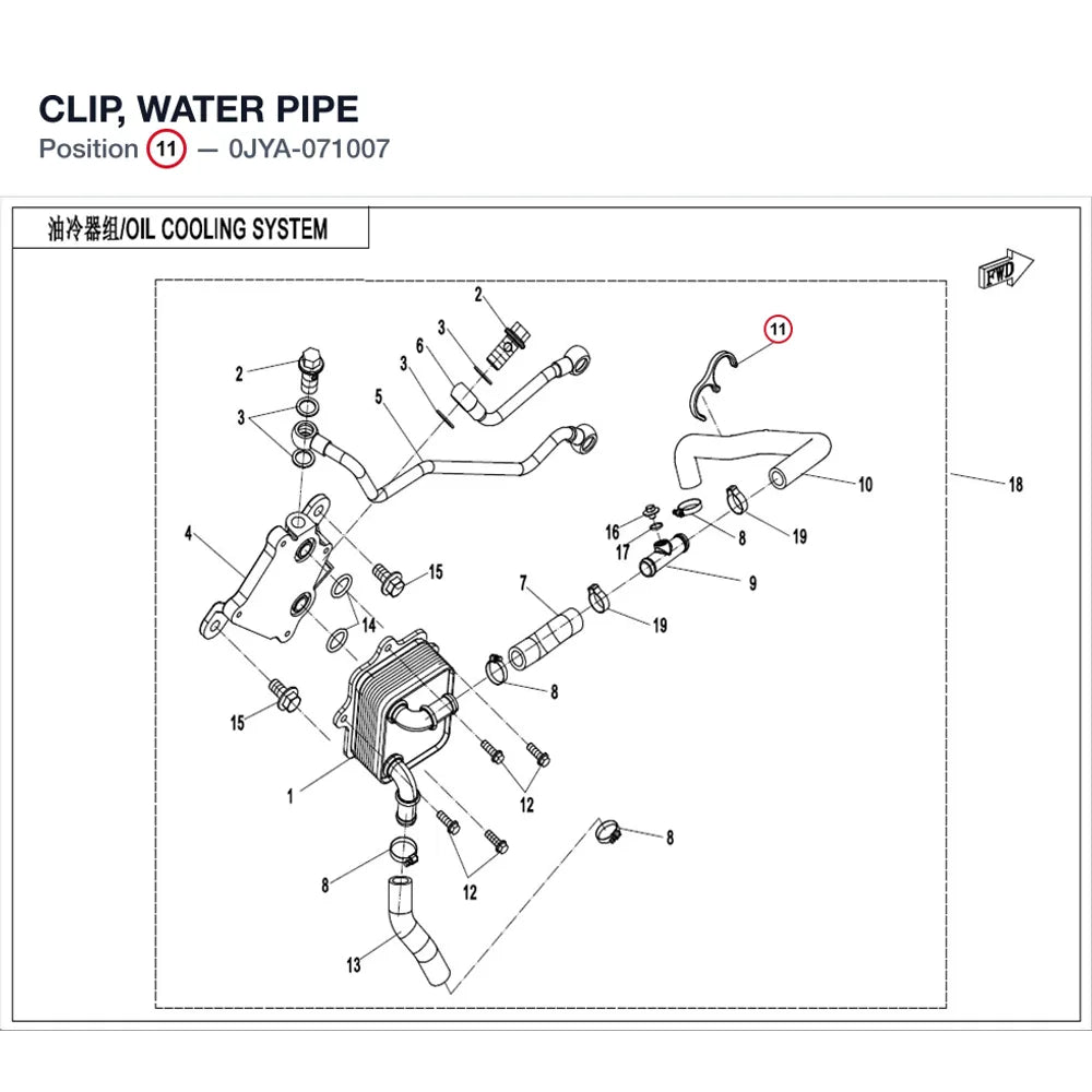 CLIP, WATER PIPE product image