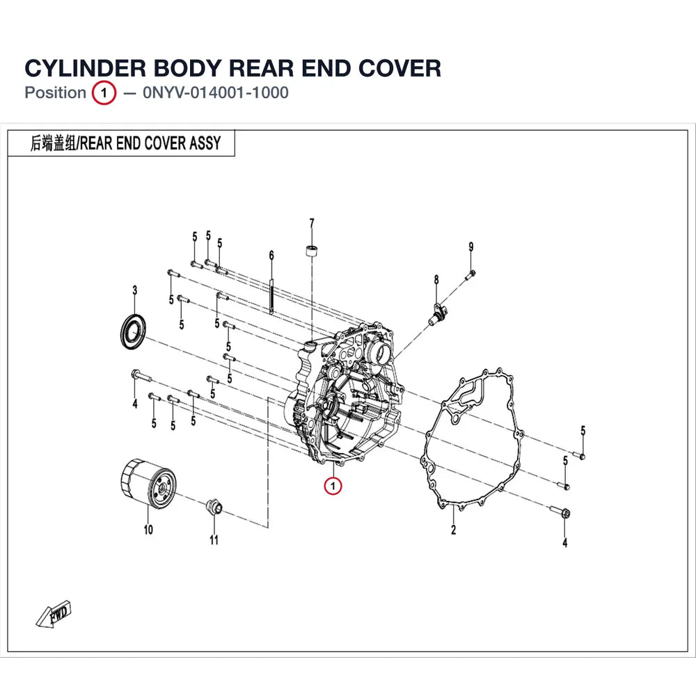 CYLINDER BODY REAR END COVER product image