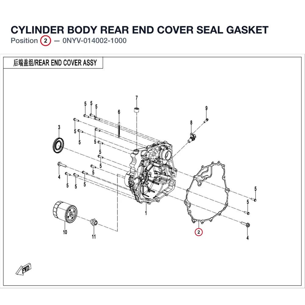 CYLINDER BODY REAR END COVER SEAL GASKET product image