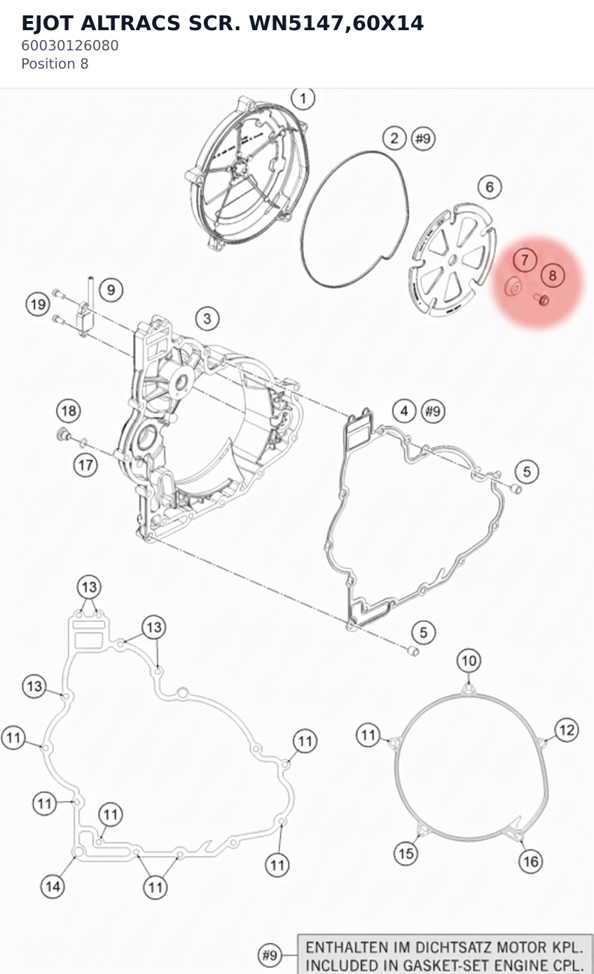 Diagram preview: EJOT ALTRACS SCR. WN5147,60X14 (60030126080)