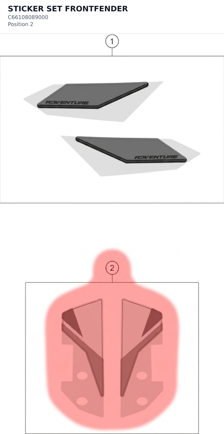 Diagram preview: STICKER SET FRONTFENDER (C66108089000)
