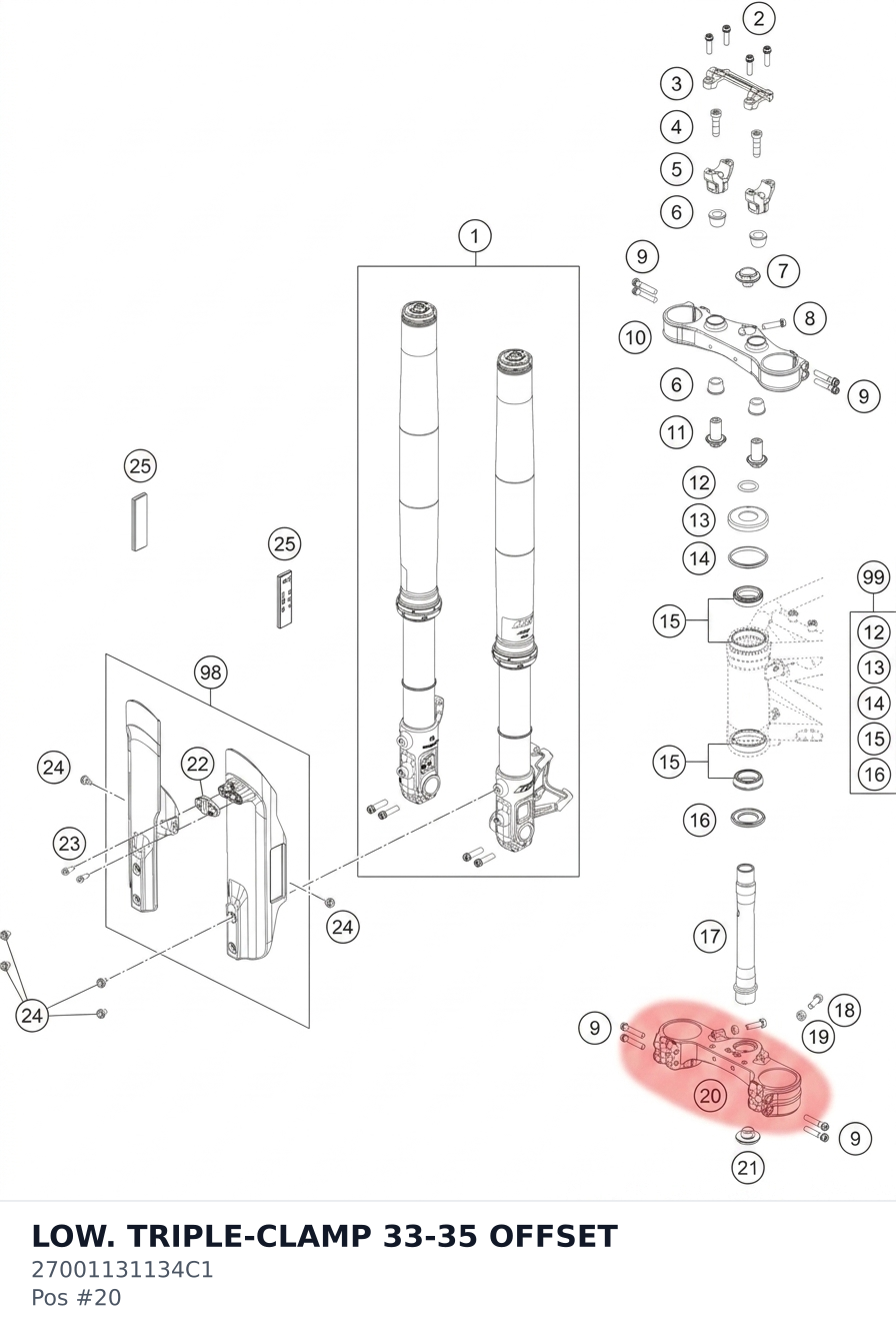 Diagram preview: LOW. TRIPLE-CLAMP 33-35 OFFSET (27001131134C1)