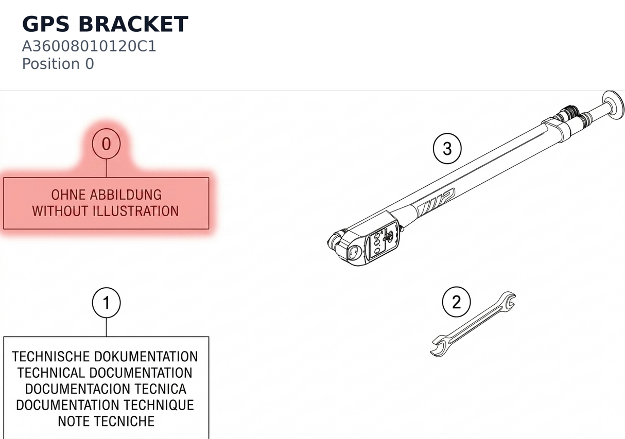 Diagram preview: GPS BRACKET (A36008010120C1)