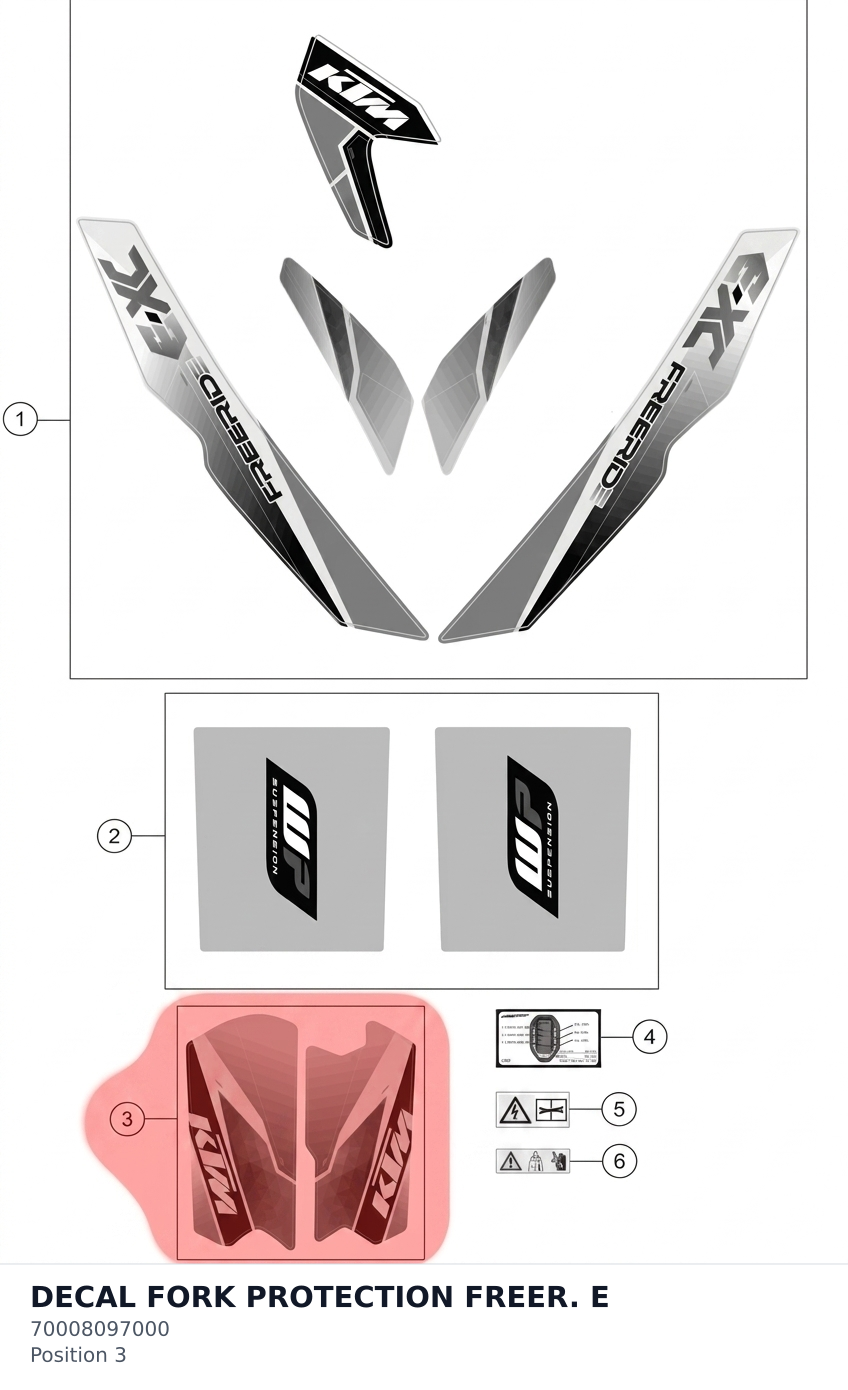 Diagram preview: DECAL FORK PROTECTION FREER. E (70008097000)