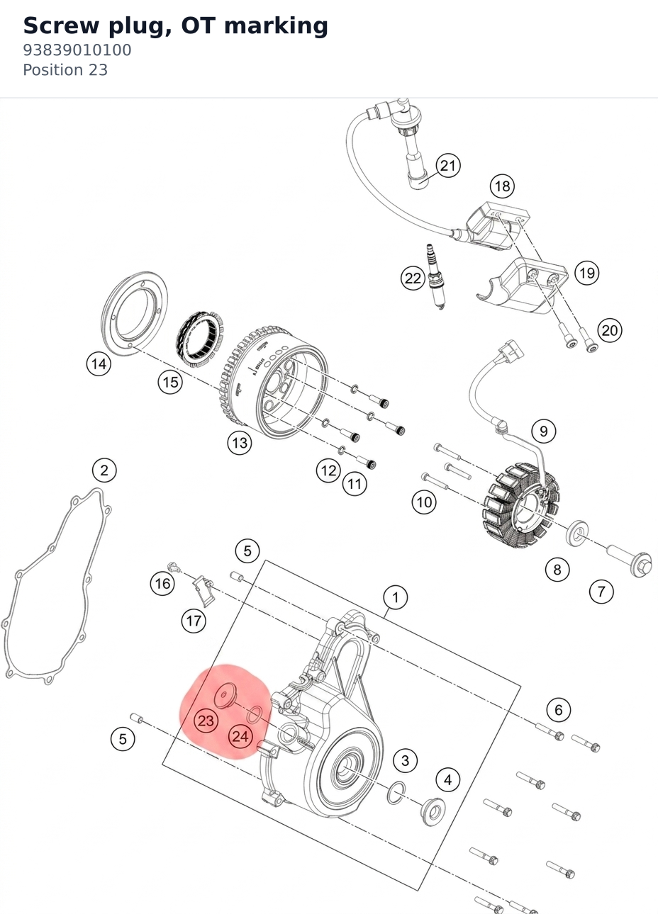 Diagram preview: Screw plug, OT marking (93839010100)