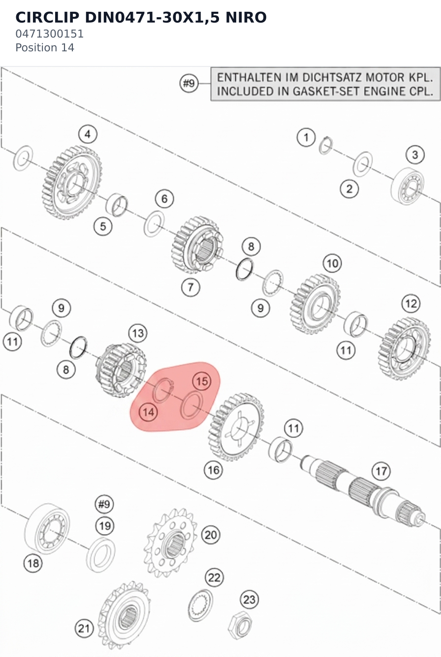 Diagram preview: CIRCLIP DIN0471-30X1,5 NIRO (0471300151)