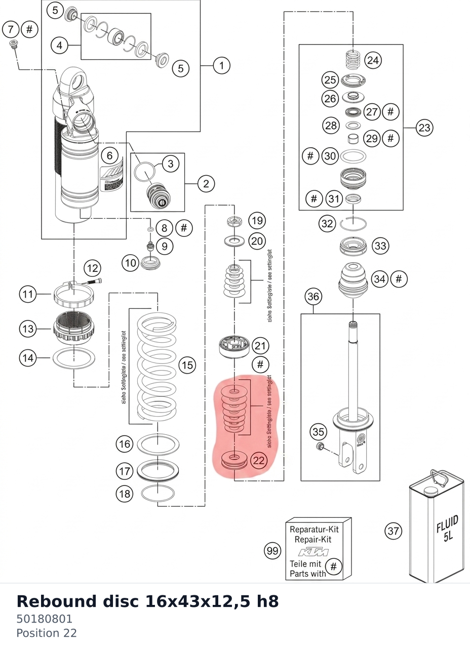 Diagram preview: Rebound disc 16x43x12,5 h8 (50180801)
