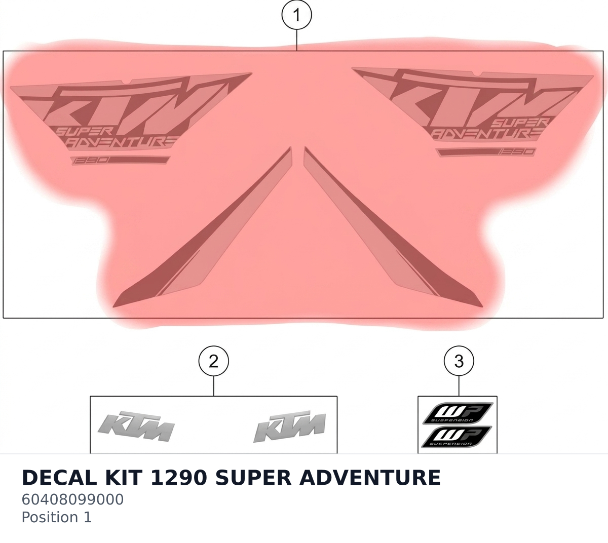Diagram preview: DECAL KIT 1290 SUPER ADVENTURE (60408099000)