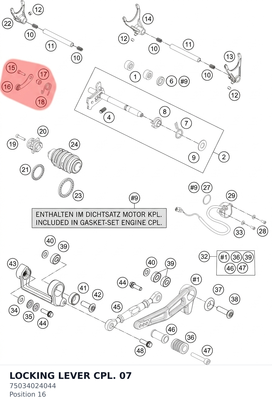 Diagram preview: LOCKING LEVER CPL. 07 (75034024044)
