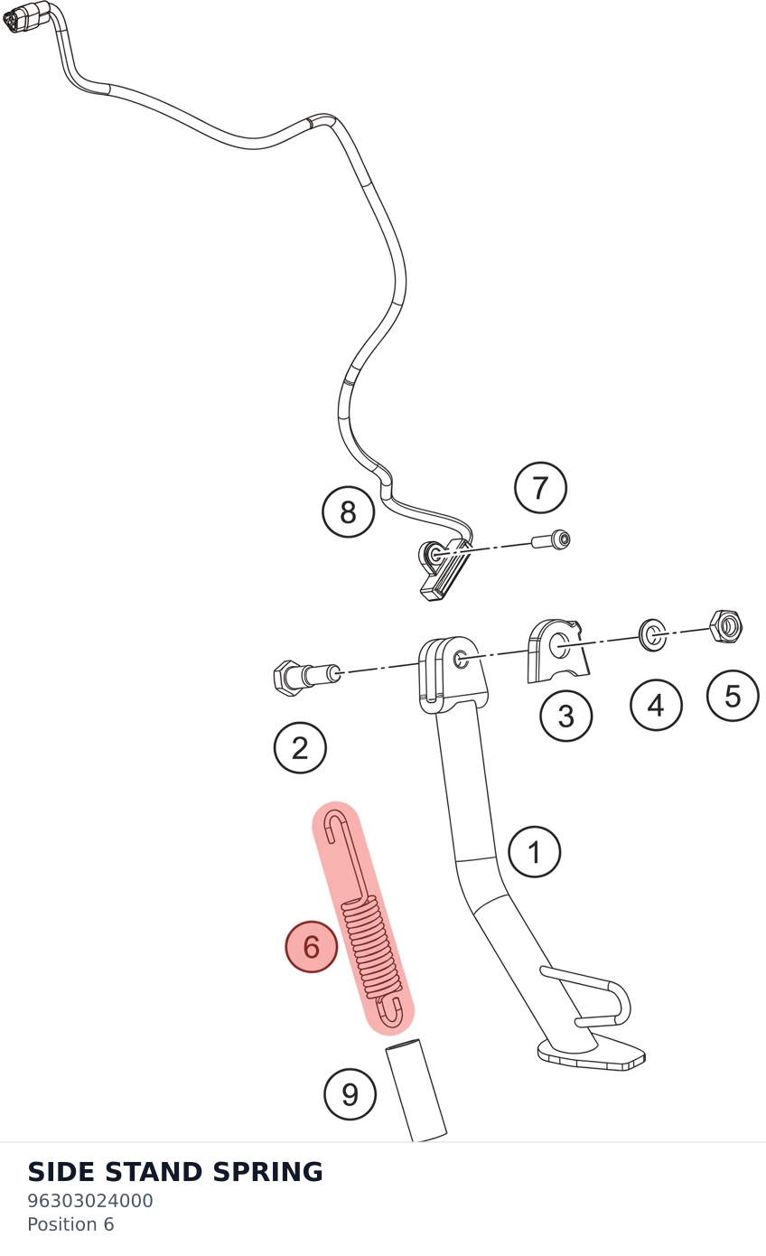 Diagram preview: SIDE STAND SPRING (96303024000)