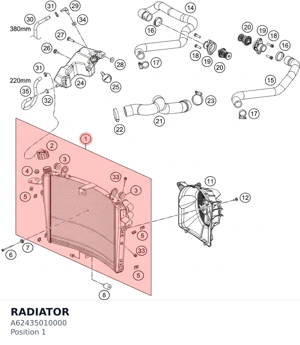 Diagram preview: RADIATOR (A62435010000)