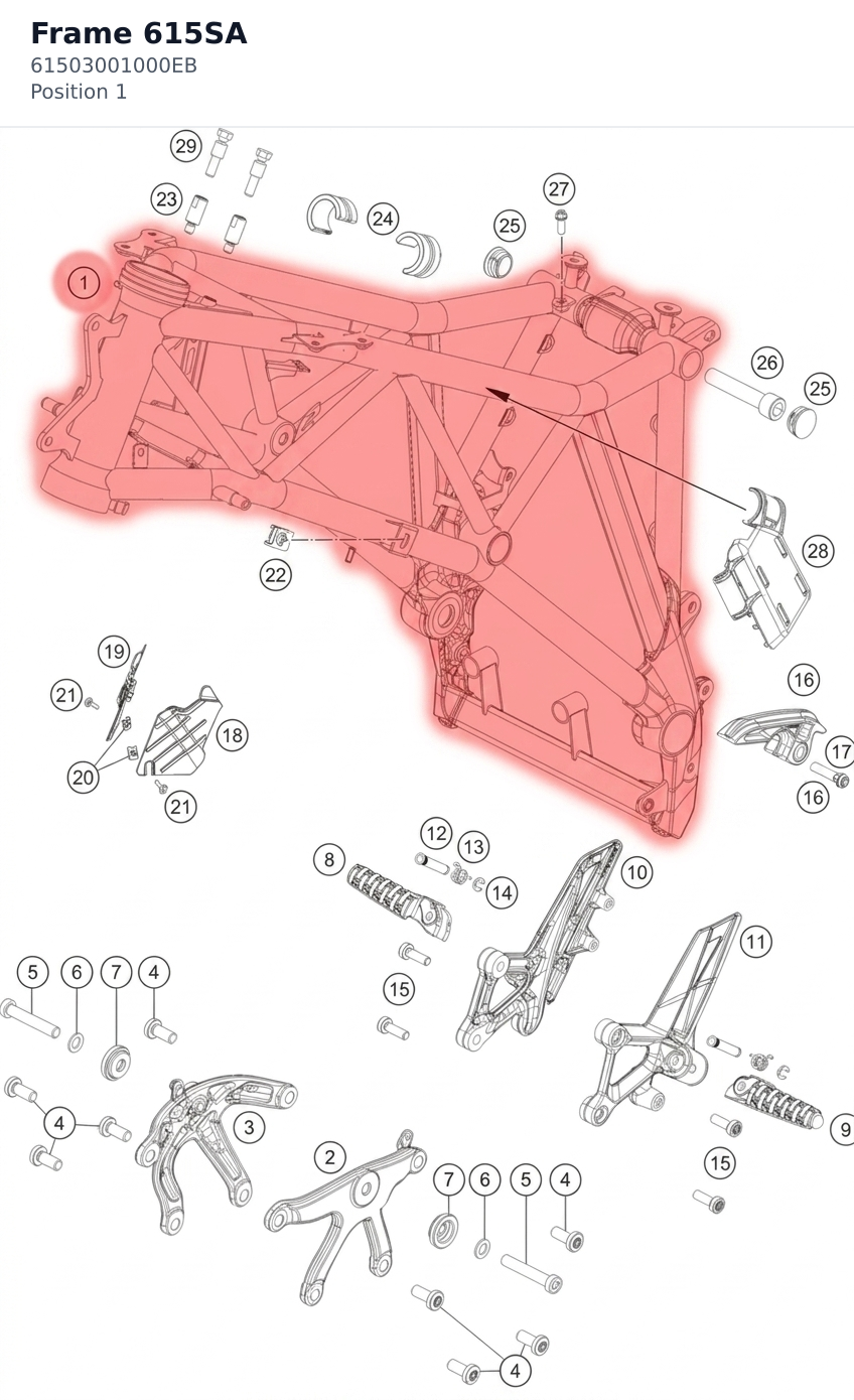Diagram preview: Frame 615SA (61503001000EB)
