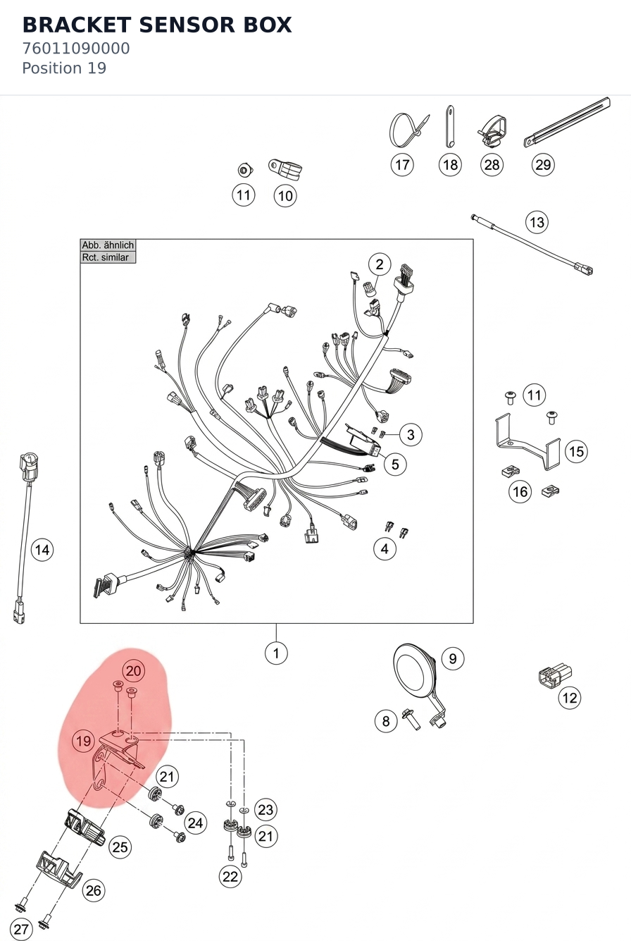 Diagram preview: BRACKET SENSOR BOX (76011090000)