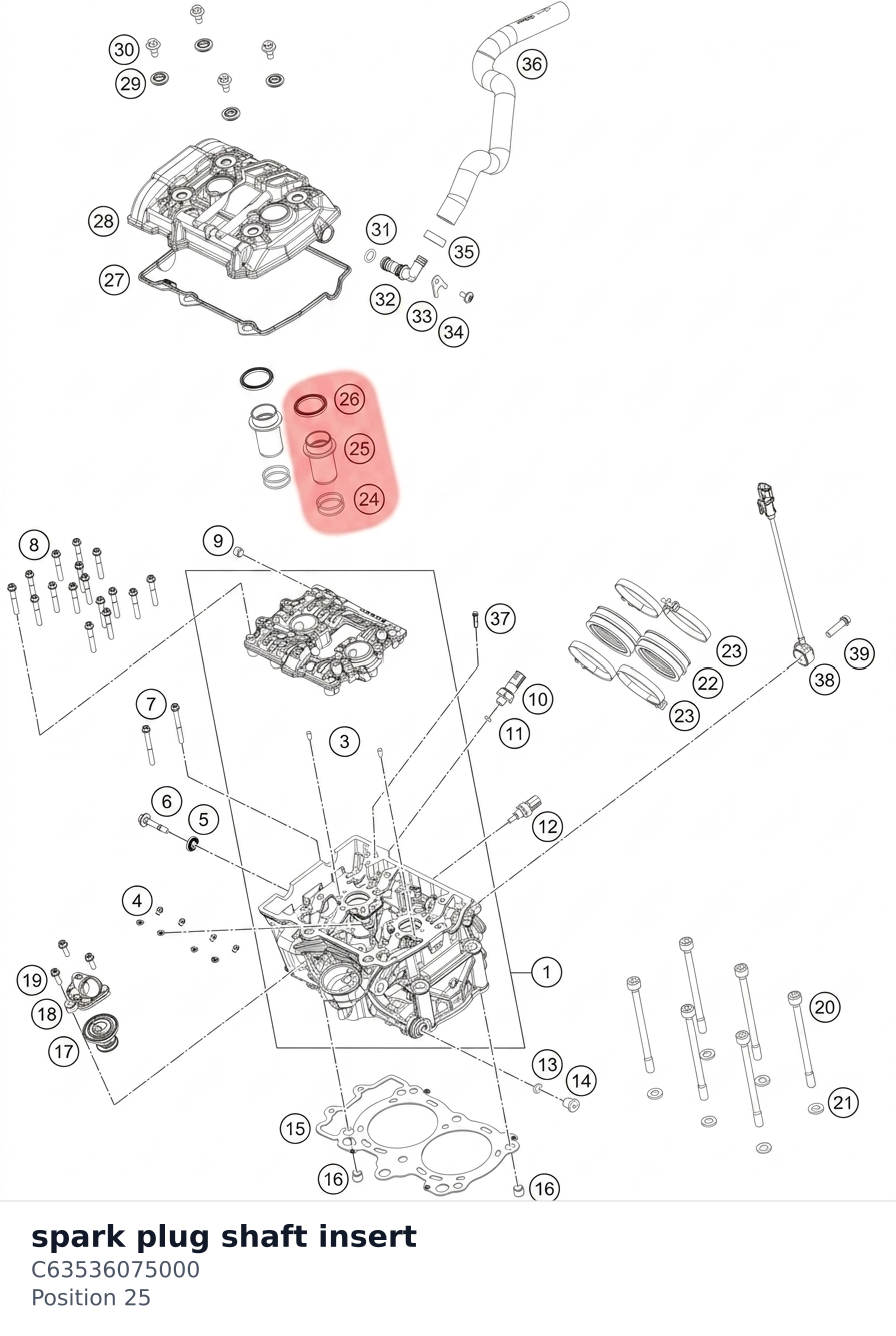 Diagram preview: spark plug shaft insert (C63536075000)