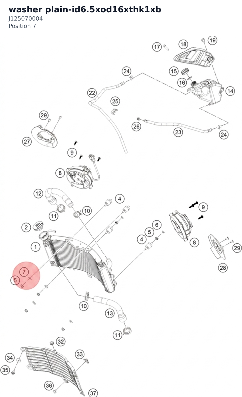 Diagram preview: washer plain-id6.5xod16xthk1xb (J125070004)