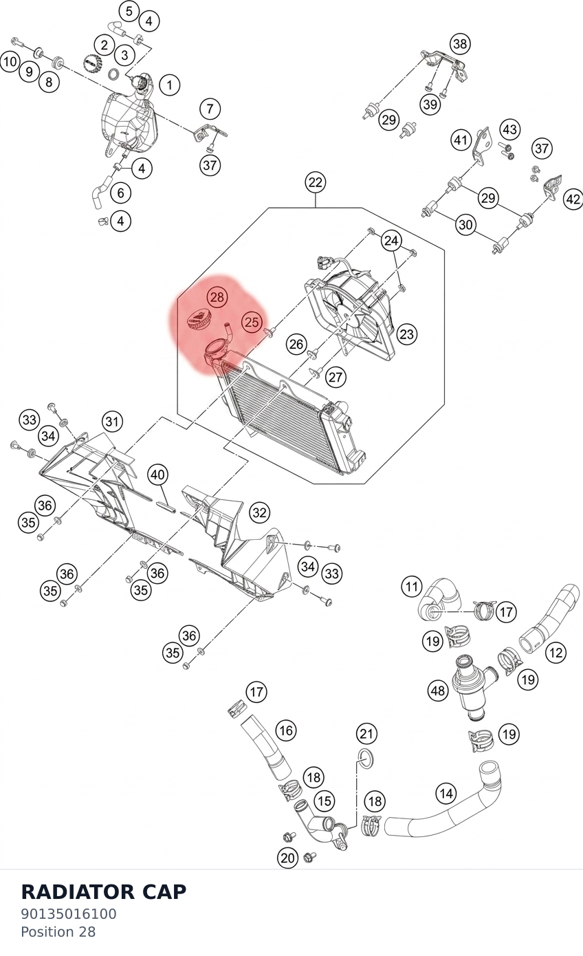 Diagram preview: RADIATOR CAP (90135016100)