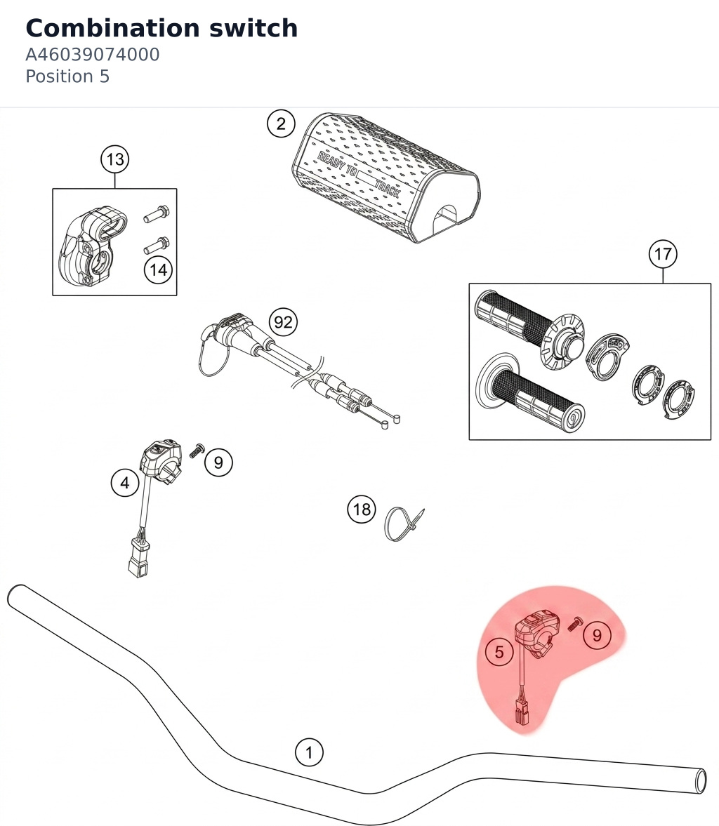 Diagram preview: Combination switch (A46039074000)