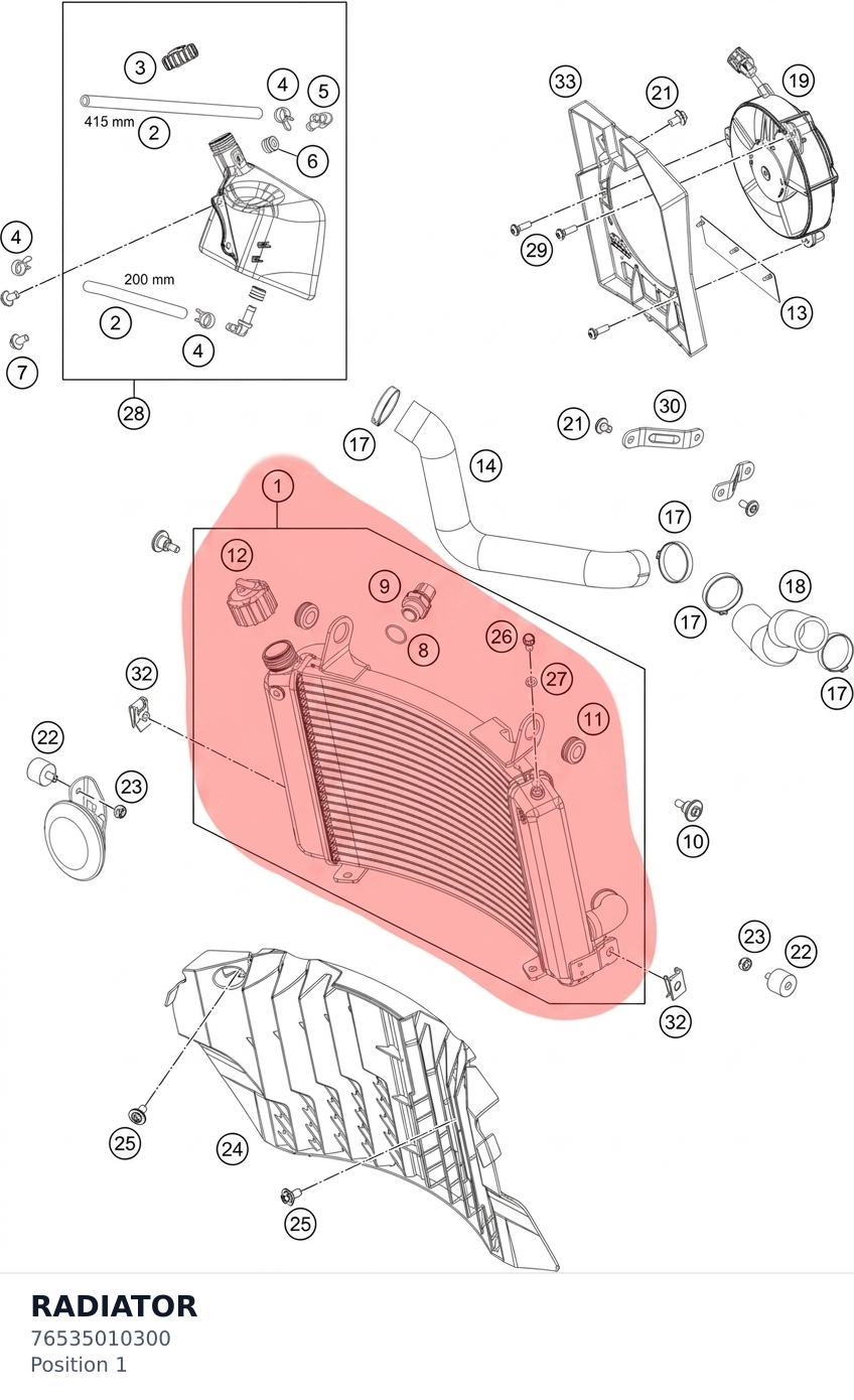 Diagram preview: RADIATOR (76535010300)